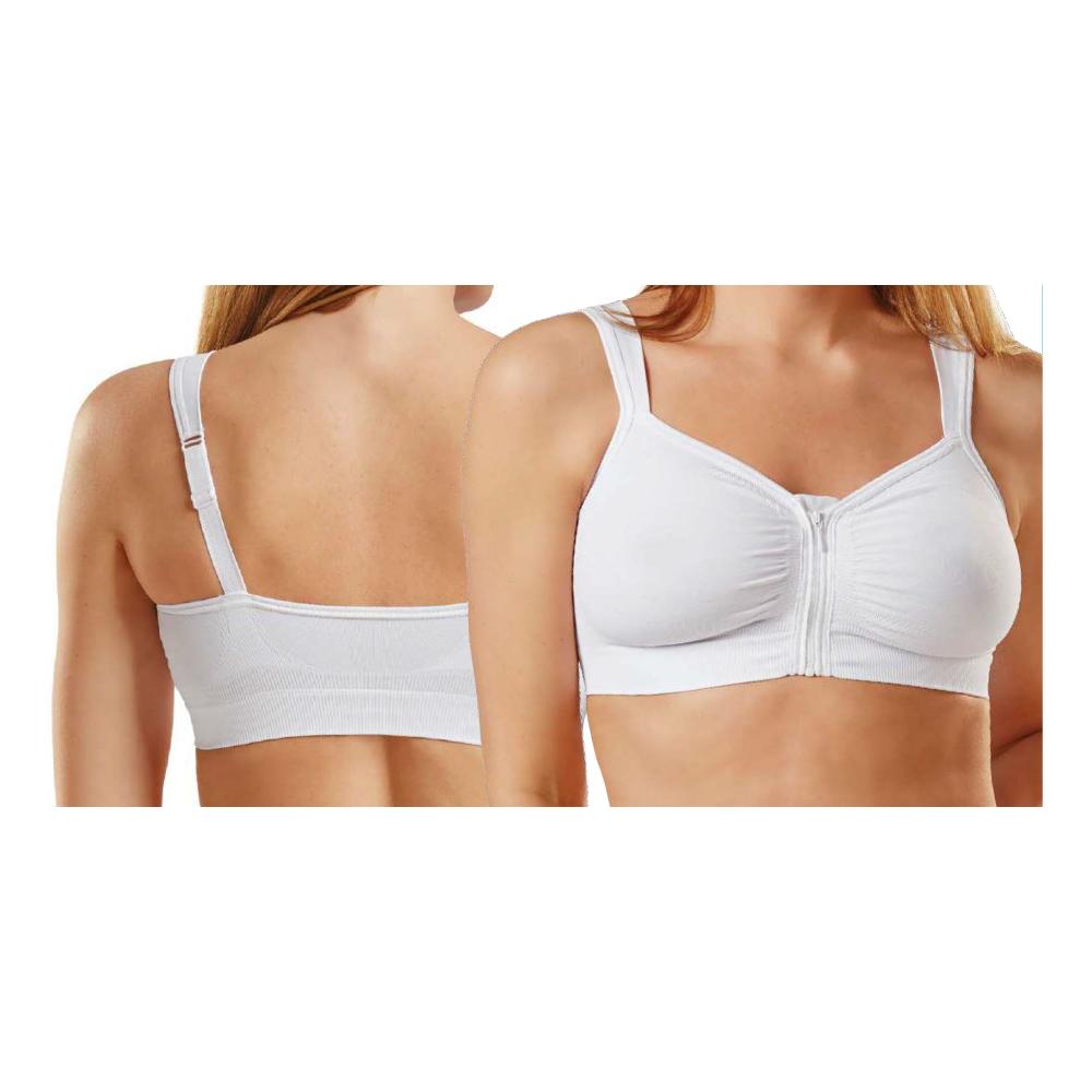 Orione 9650 reggiseno post operatorio con zip frontale bianco m
