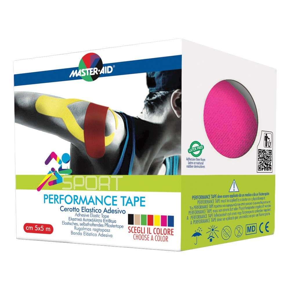 Master-Aid Performance Tape Cerotto Elastico Adesivo Taping Rosa, 5cm x 5m