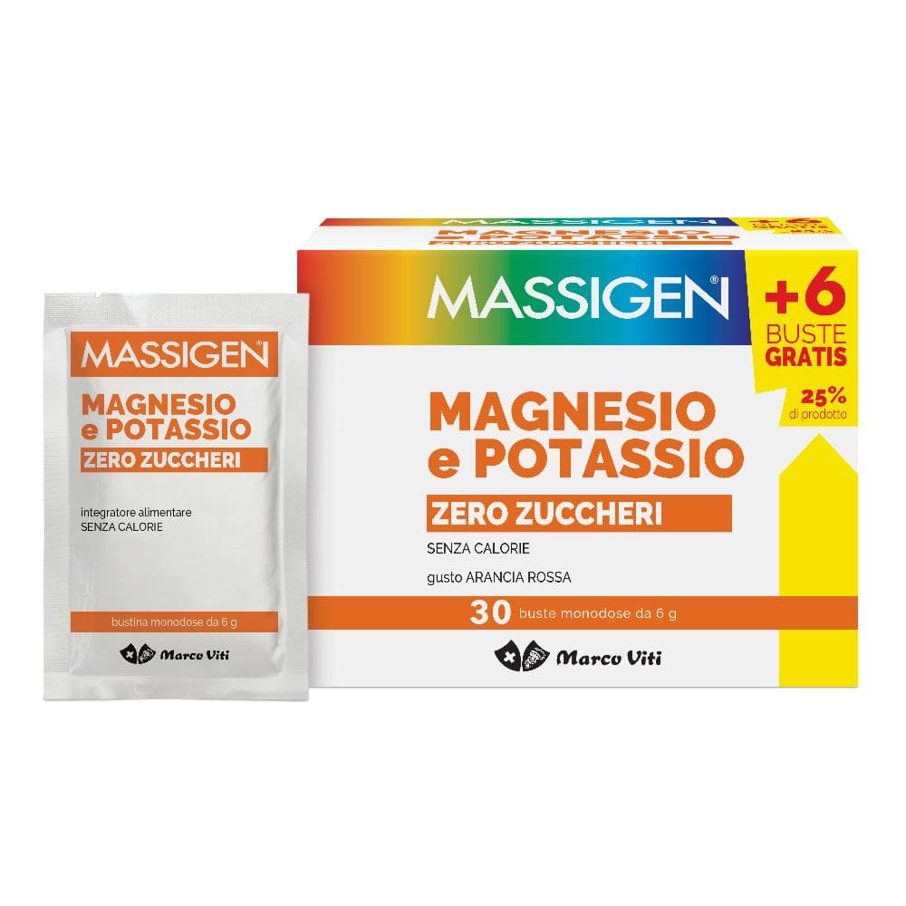Massigen magnesio potassio senza zucchero 24 bustine