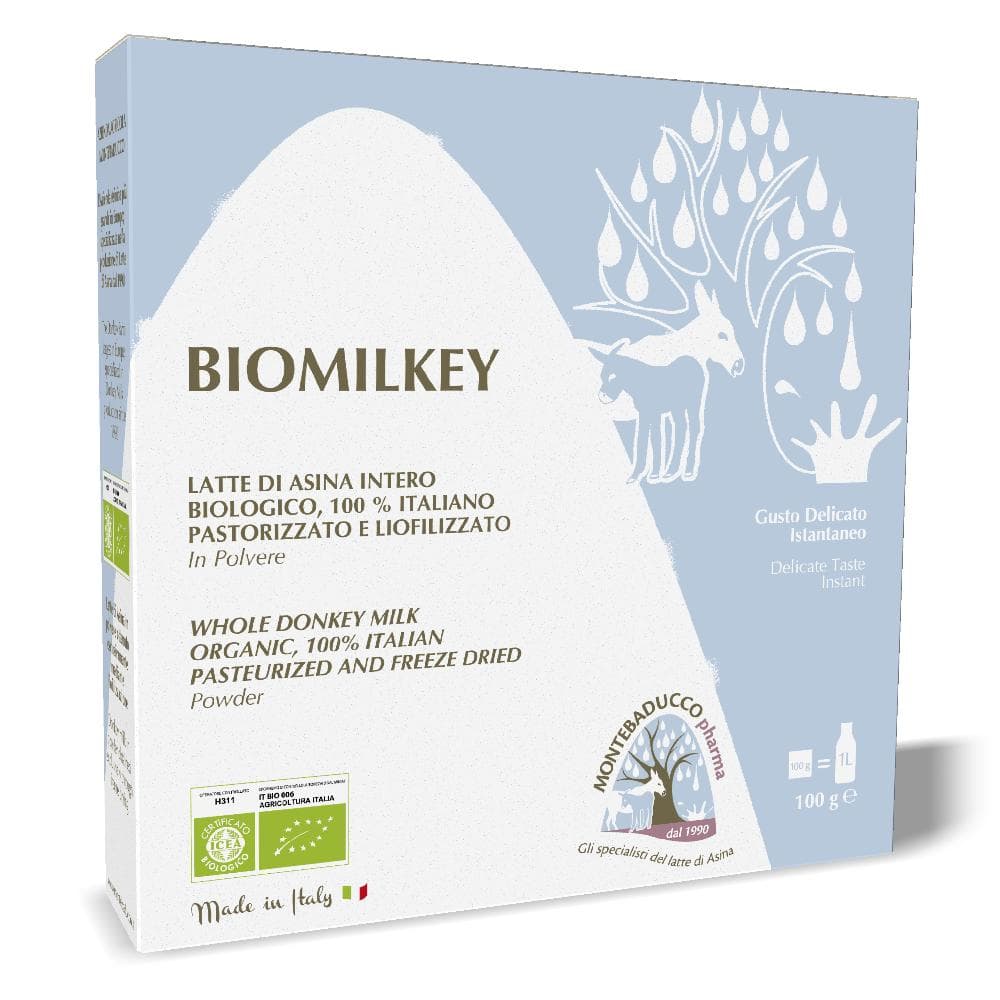 Biomilkey latte di asina pastorizzato e liofilizzato biologico 100% italiano 100 g