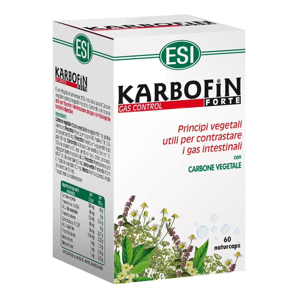 ESI Karbofin Forte Integratore Integratore per Gas Intestinali