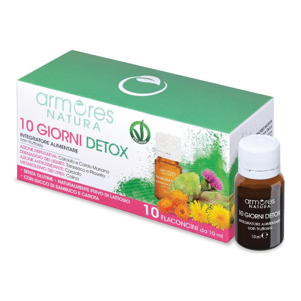 Armores Natura 10 Giorni Detox Integratore Alimentare 10 Flaconcini