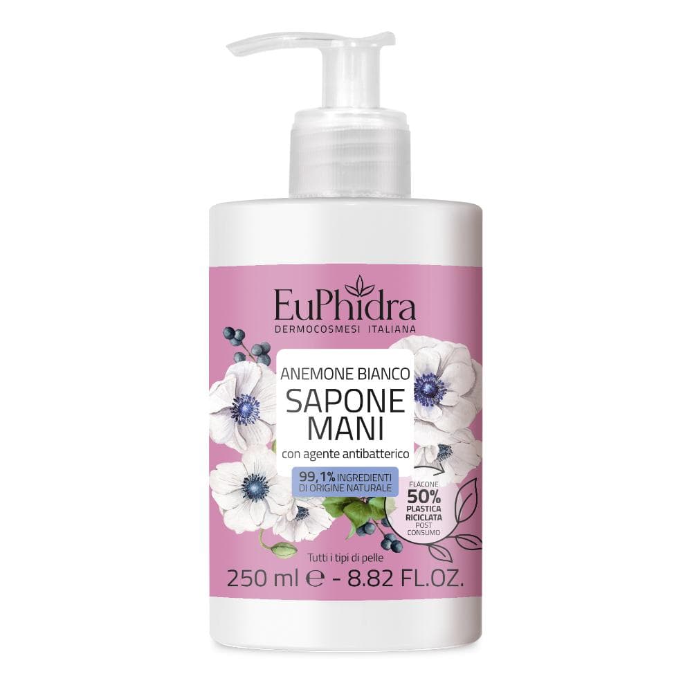 Euphidra Floreali - Sapone Liquido Mani Delicato Anemone Bianco, 250ml