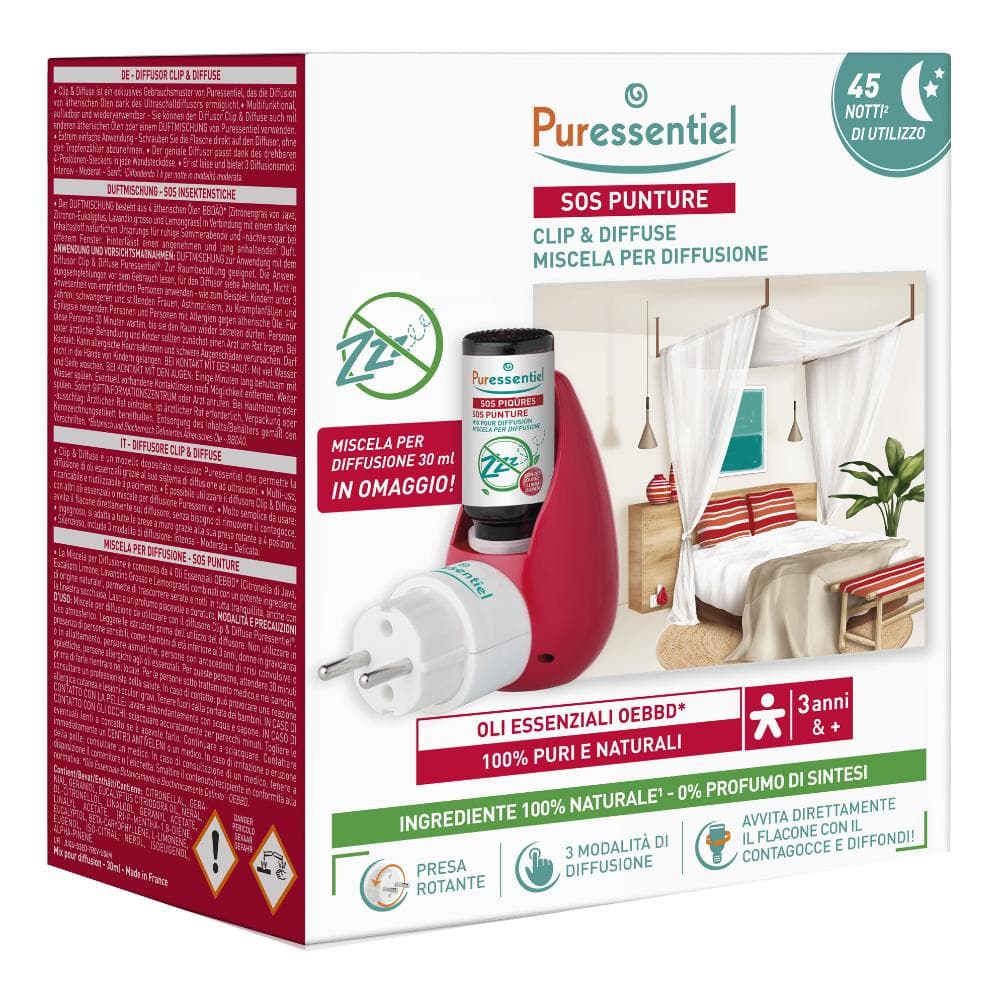 Puressentiel SOS Punture Clip & Diffuse Diffusore + Miscela per Diffusione in Omaggio