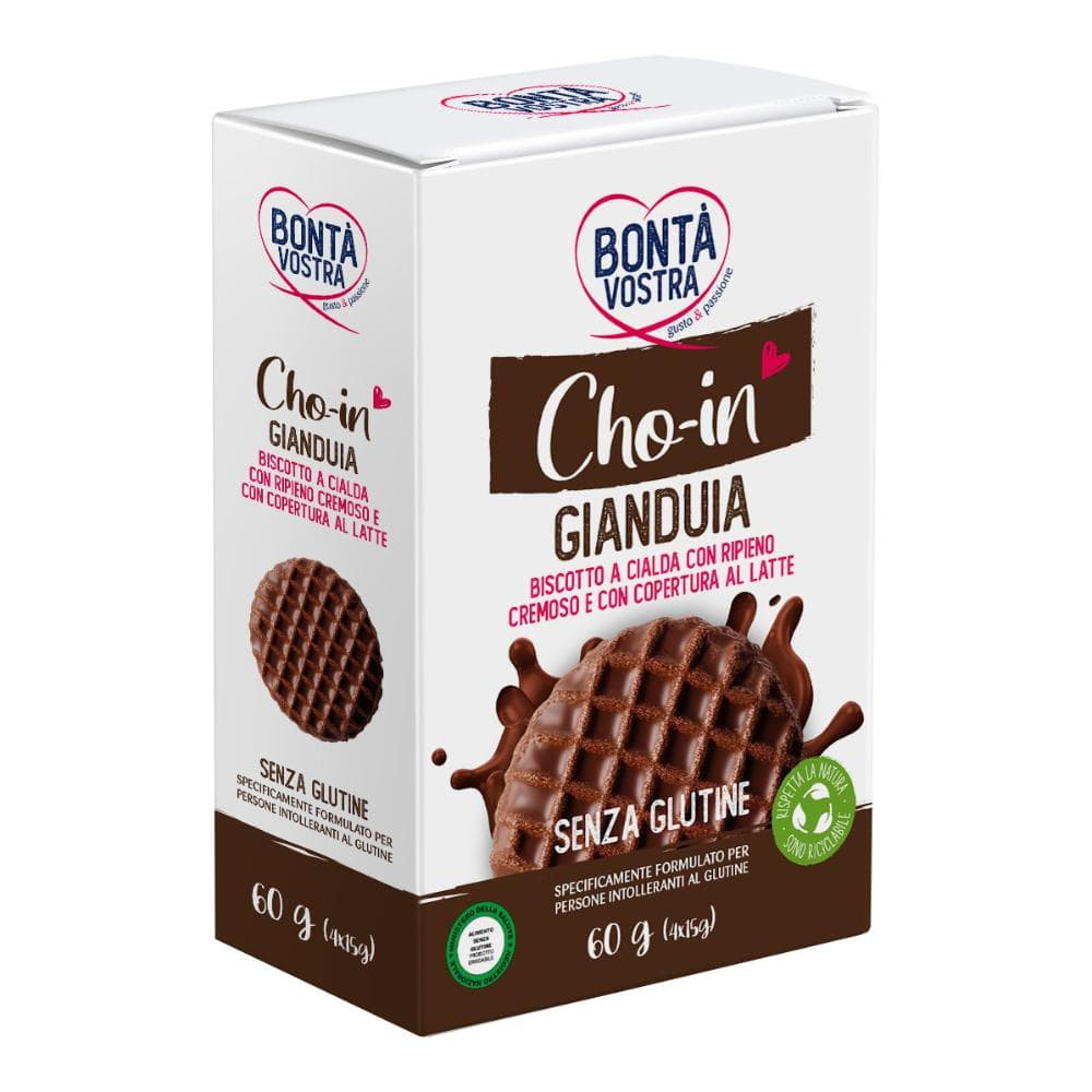 Bonta' Vostra Cho In Gianduia Biscotto A Cialda 4 Pezzi Da 15 G