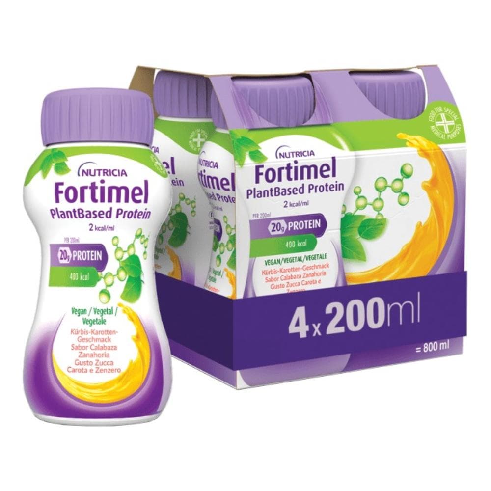 Fortimel Plantbased Protein Zucca Carota 4 Bottigliette Da 200 Ml