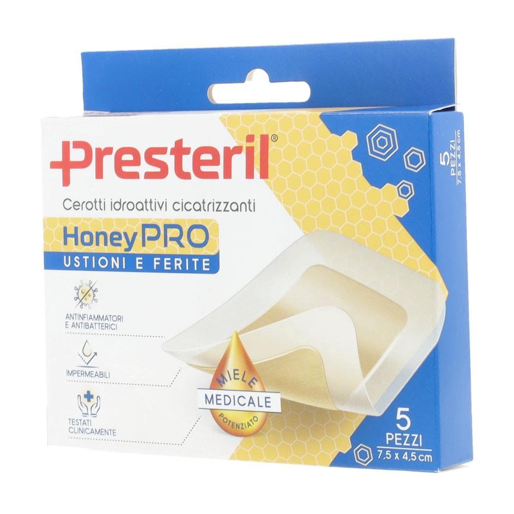 Cerotto Idroattivo Cicatrizzante Presteril Honeypro 5 X7 Cm 5 Pezzi
