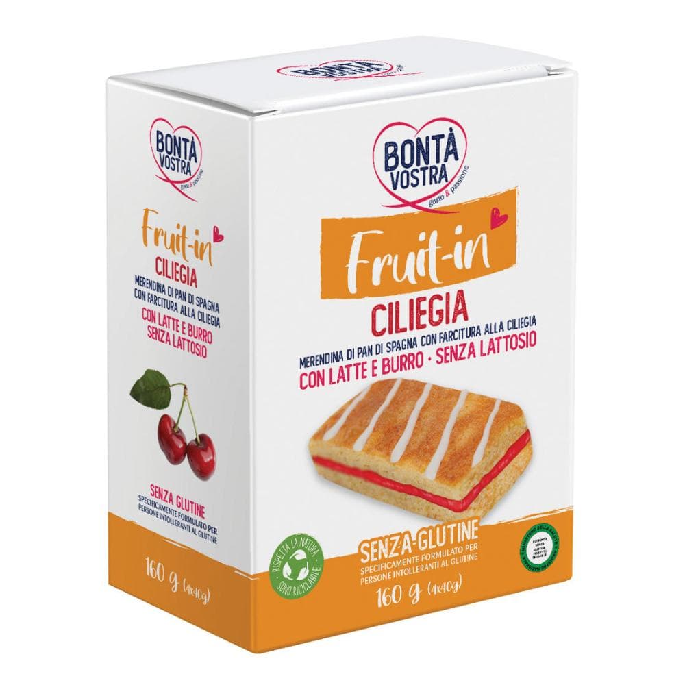 Bonta' Vostra Fruit In Merendina Di Pan Di Spagna Con Farcitura Alla Ciliegia 4 Pezzi X 40 G