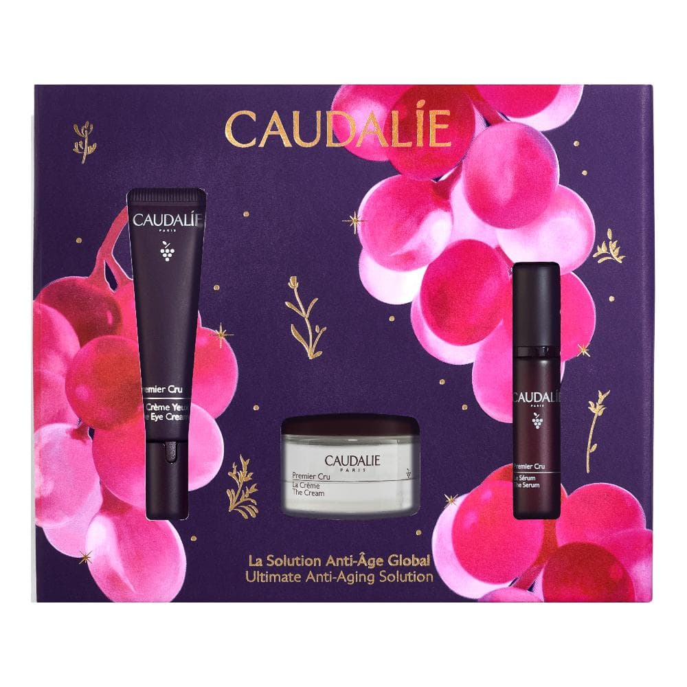 Caudalie Cofanetto Anti-età Con Premier Cru Contorno Occhi Antirughe 15 ml + Crema Viso Anti-età Globale 15 ml + Siero Viso 10 ml