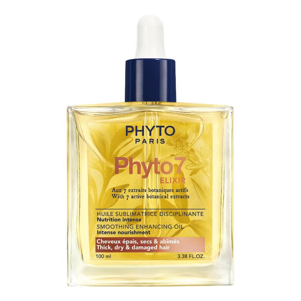 Phyto 7 Elixir 100 ml Olio Disciplinante Sublimante per Capelli Spessi, Secchi e Danneggiati