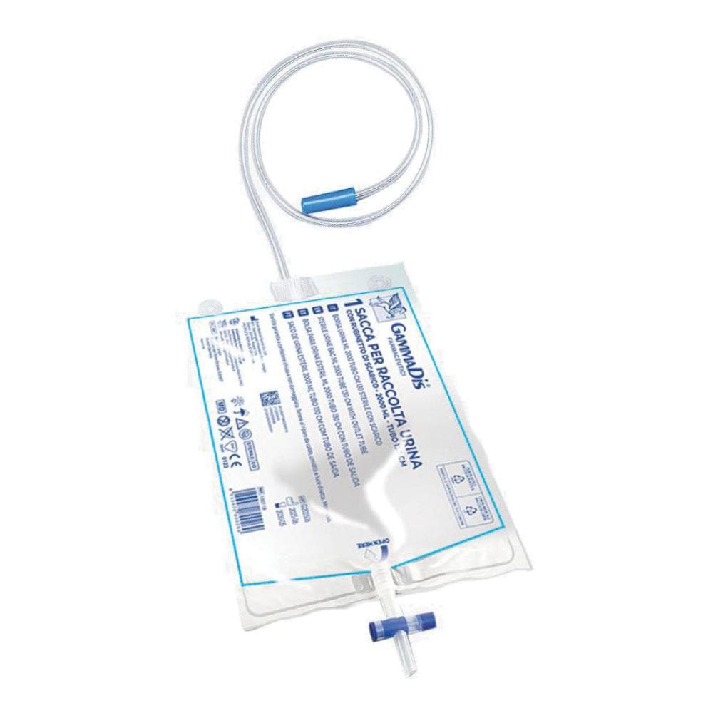 Sacca di raccolta urina da 2 litri con scarico tubo 130 cm 1 pezzo