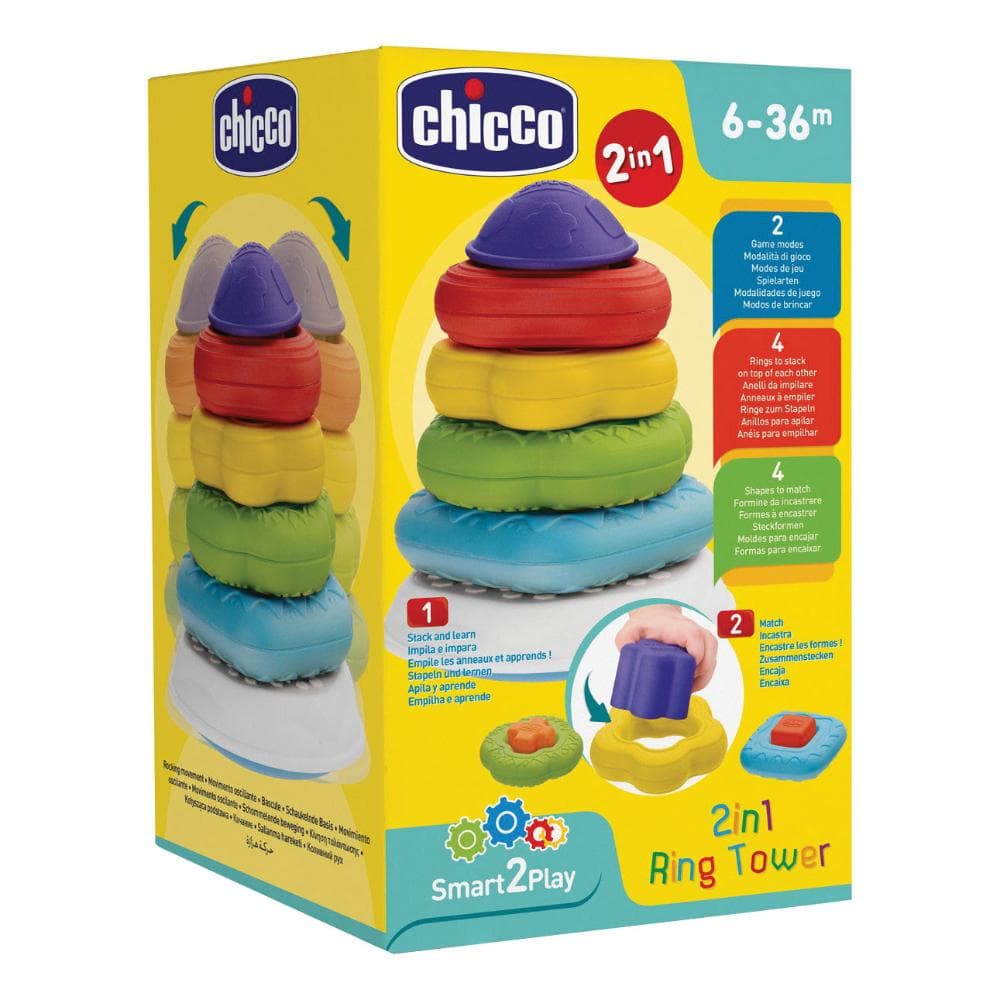 Chicco Gioco 2 In 1 Torre Degli Anelli