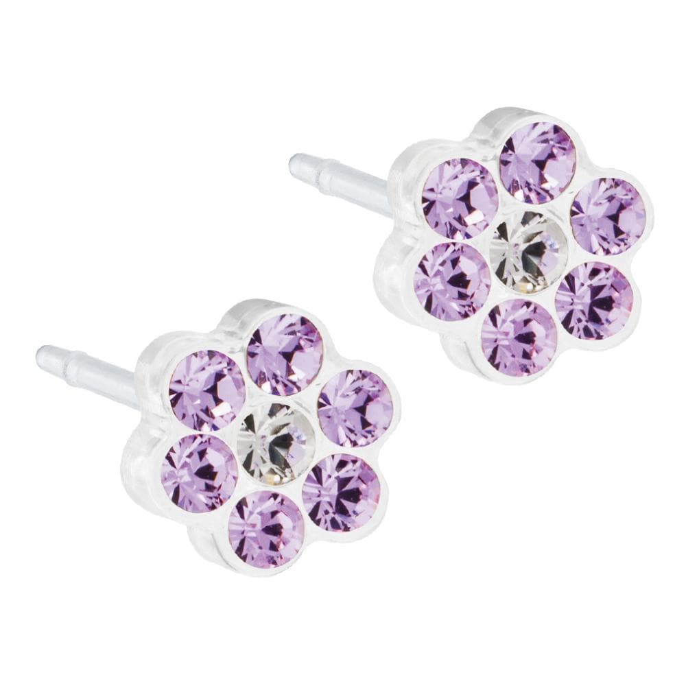 Orecchini Daisy 5mm Violet con Cristalli Crystal per Donna - Gioiello Elegante Luminoso