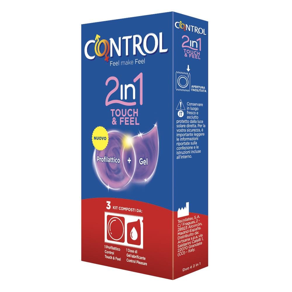 PROFILATTICO CONTROL 2IN1 TOUCH&FEEL+LUBE 3 PEZZI