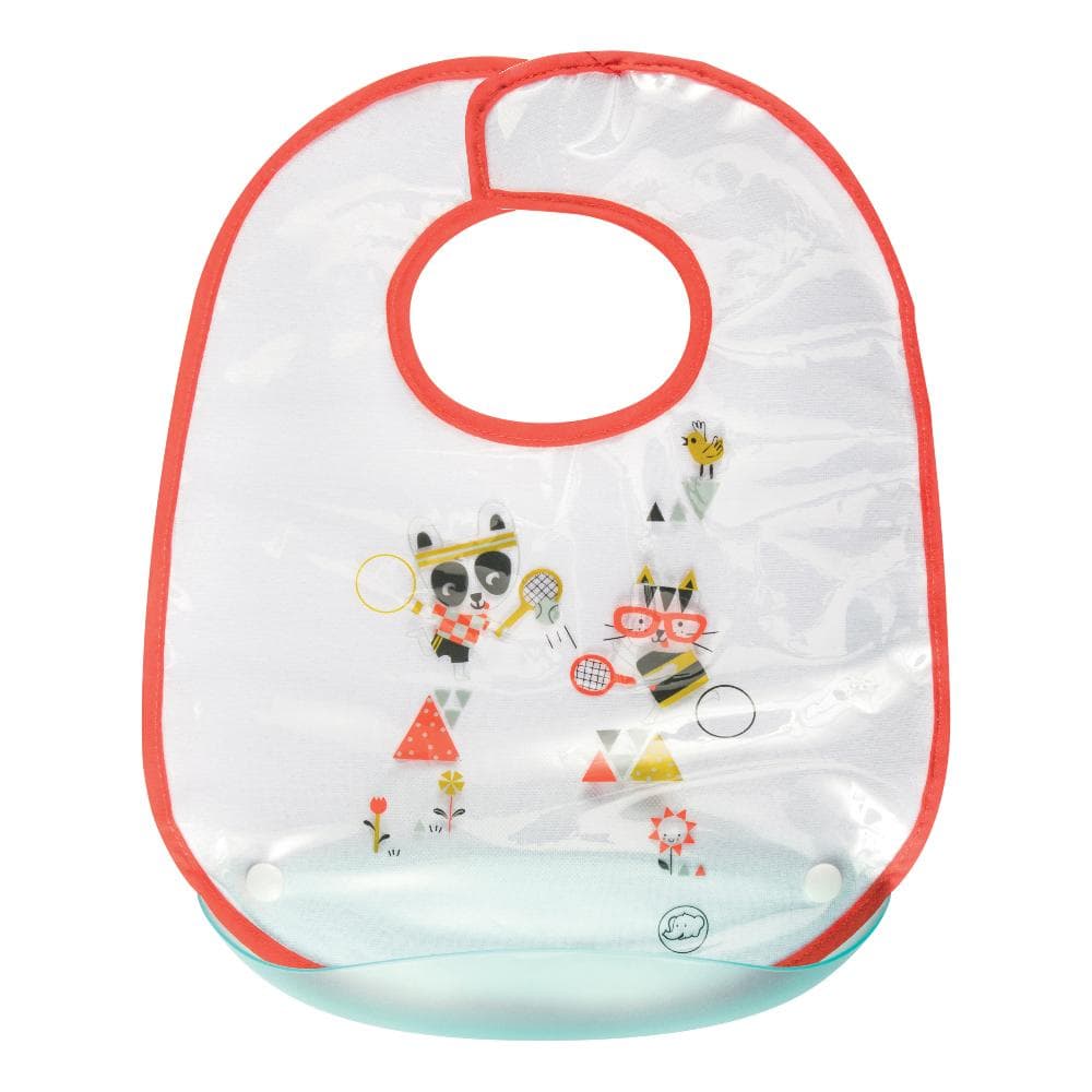 Bebe confort bavaglia in tessuto con tasca raccogli briciole in plastica