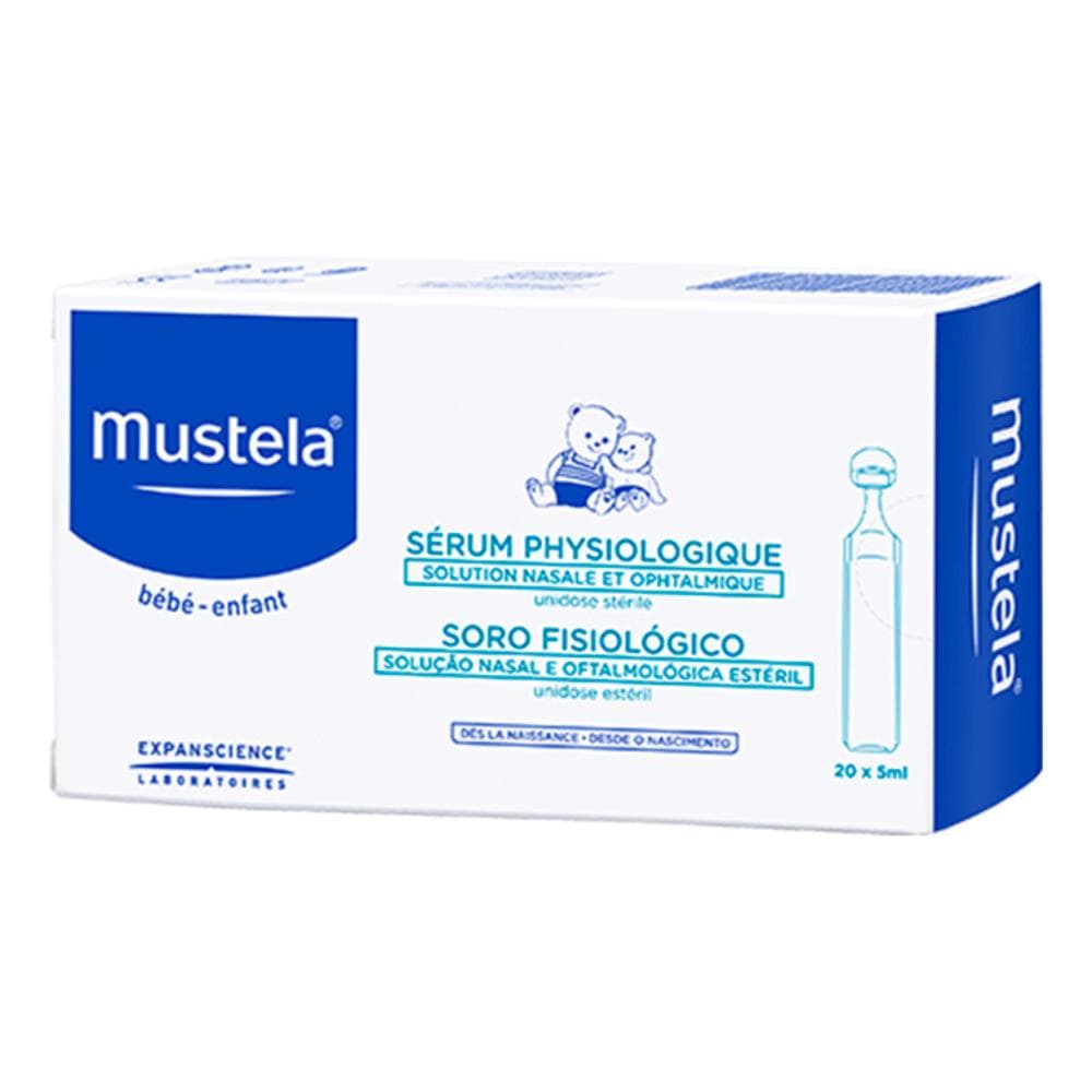 Mustela Soluzione Fisiologica Igiene Nasale e Oculare Fiale Monouso 20 x 5 ml