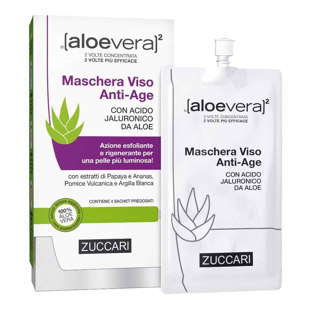 Zuccari AloeVera2 Maschera Viso Anti Age 4 Sacchetti da 20ml