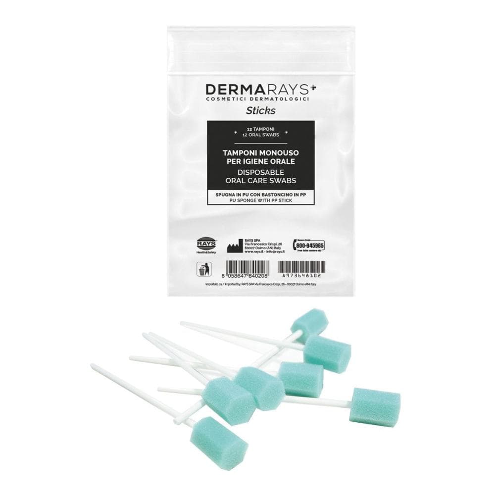 Sticks Tamponi Monouso Per Igiene Orale In Pp Con Spugna In Pu Verde 12 Pezzi