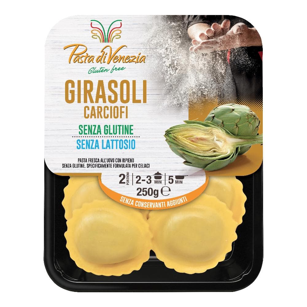 Pasta Venezia Girasoli ai Carciofi - Pasta Fresca Ripiena di Alta Qualità 250 g