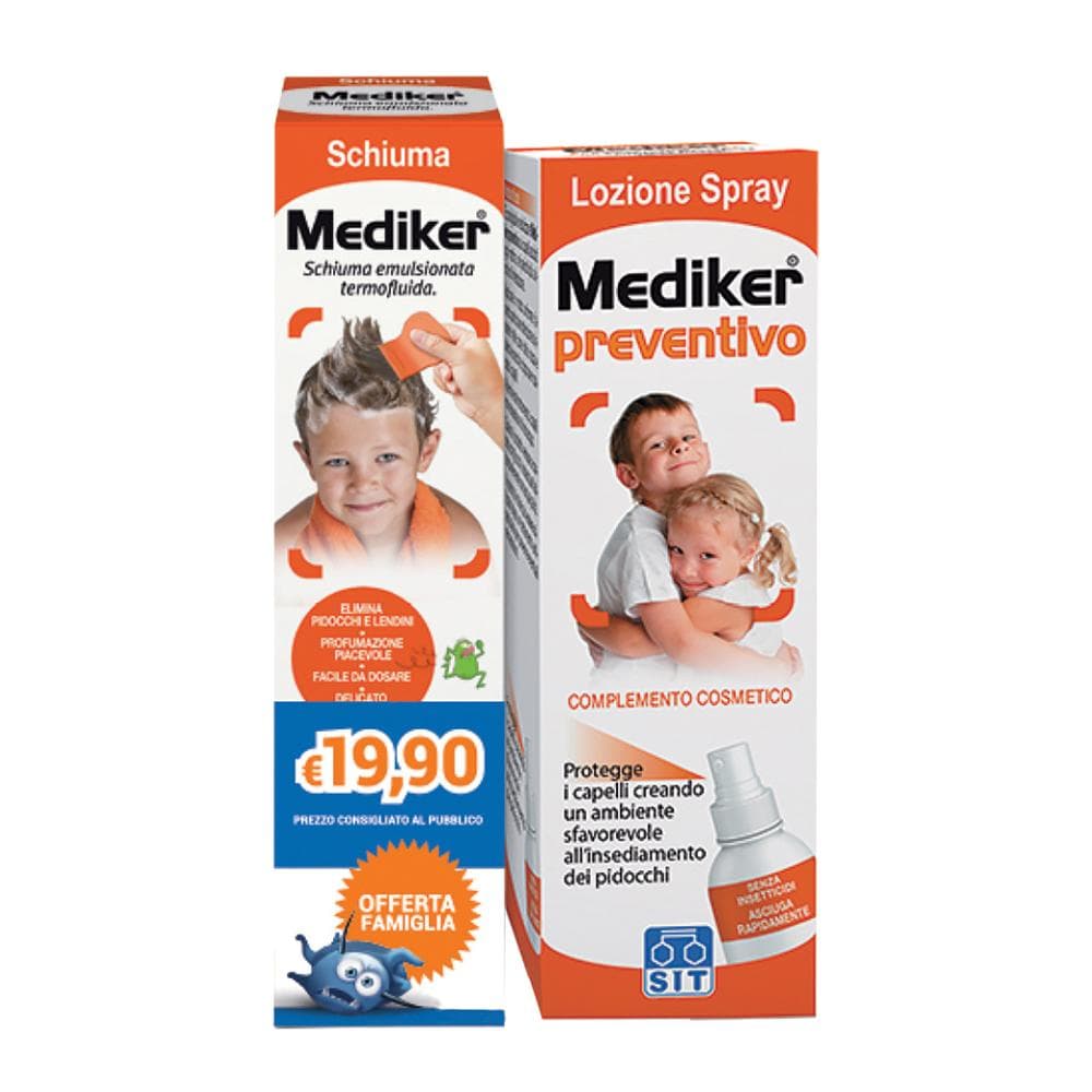 Mediker schiuma + mediker preventivo spray bi pack