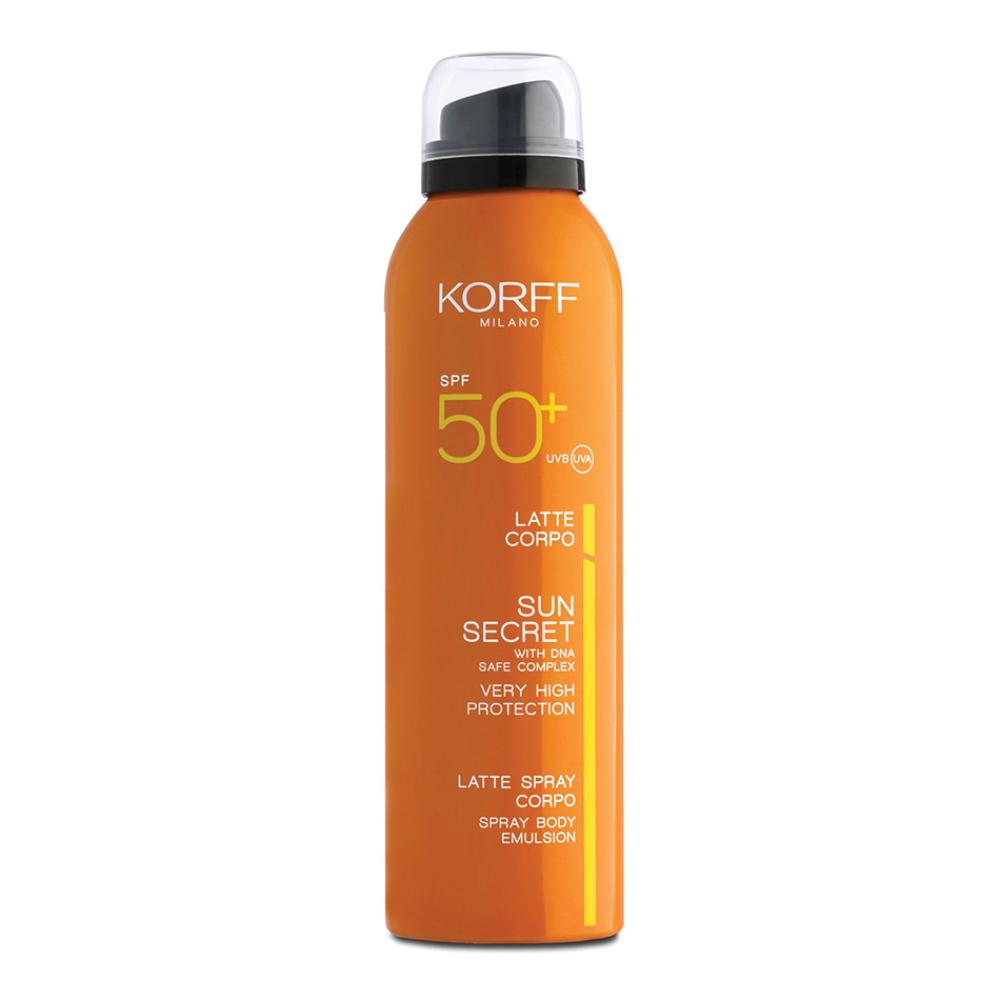 Korff Sun Secret Latte Solare Spray Corpo SPF 50+ Protezione Molto Alta 200 ml