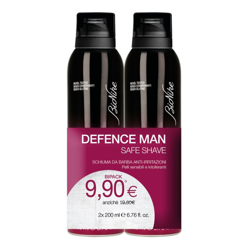 BioNike Defence Man Schiuma da Barba Delicata Bipack 2x200 ml