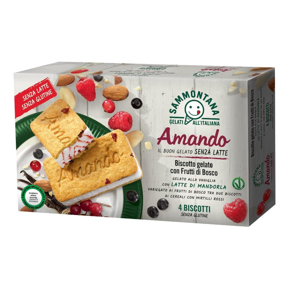 Amando biscotto gelato vaniglia con frutti di bosco 4 pezzi