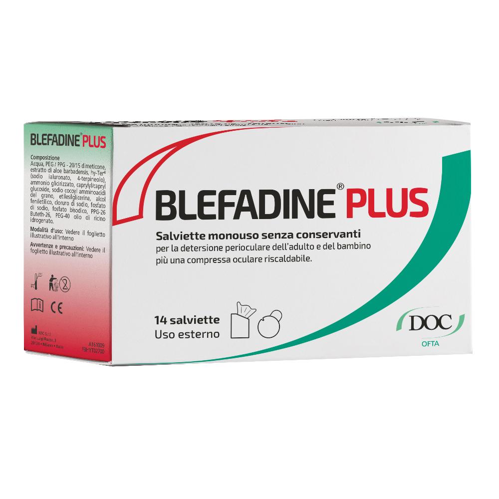 Blefadine Plus 14 Salviette per Detersione Perioculare + 1 Compressa