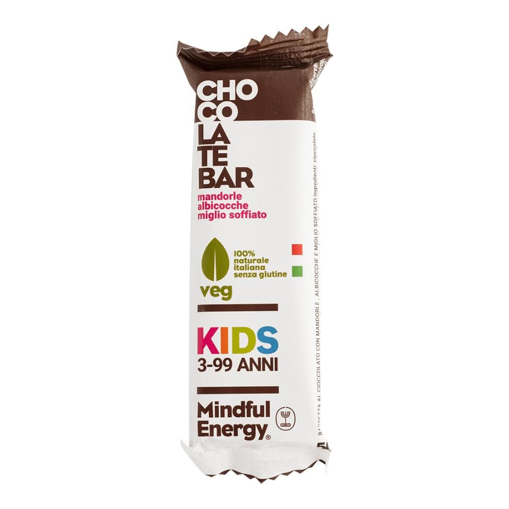 Mindful energy kids barretta al cioccolato con mandorle-albicocche-miglio soffiato 50 g