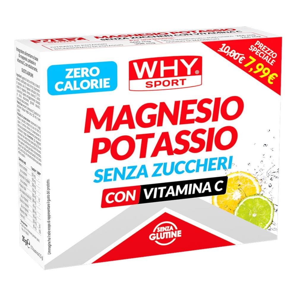 Whysport magnesio potassio senza zuccheri 10 bustine agrumi