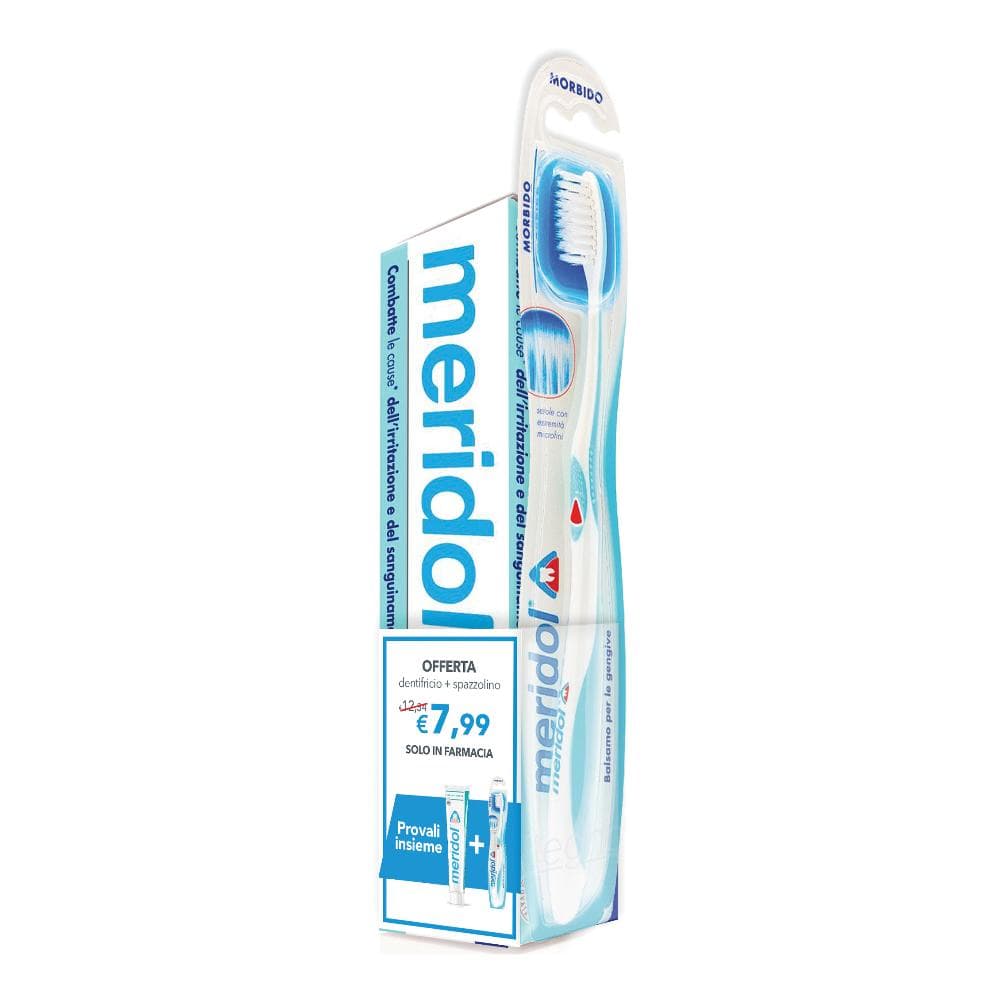 Meridol dentifricio 100 ml + spazzolino meridol morbido