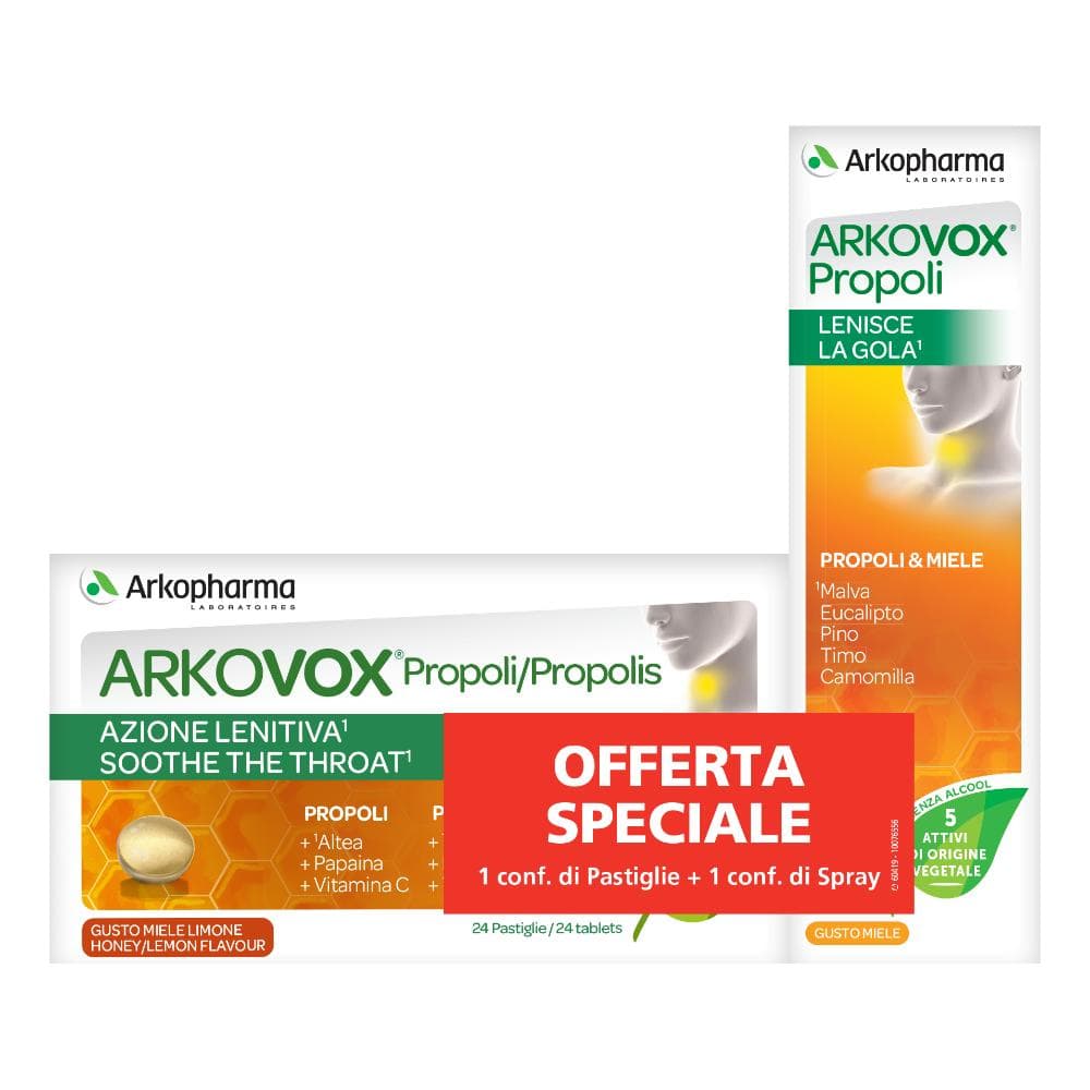 Arkovox propoli pack 24 compresse + spray 30 ml