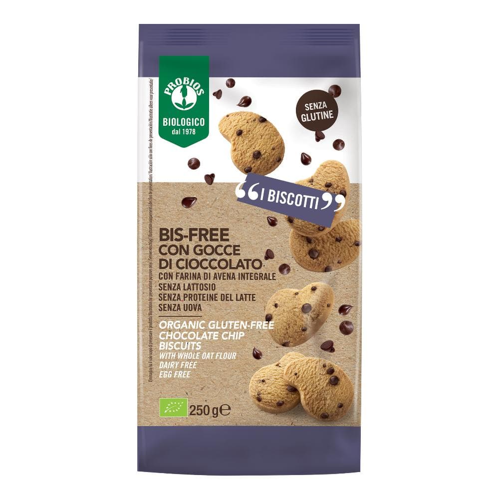 Probios biscotti bisfree gocce di cioccolato 250 g