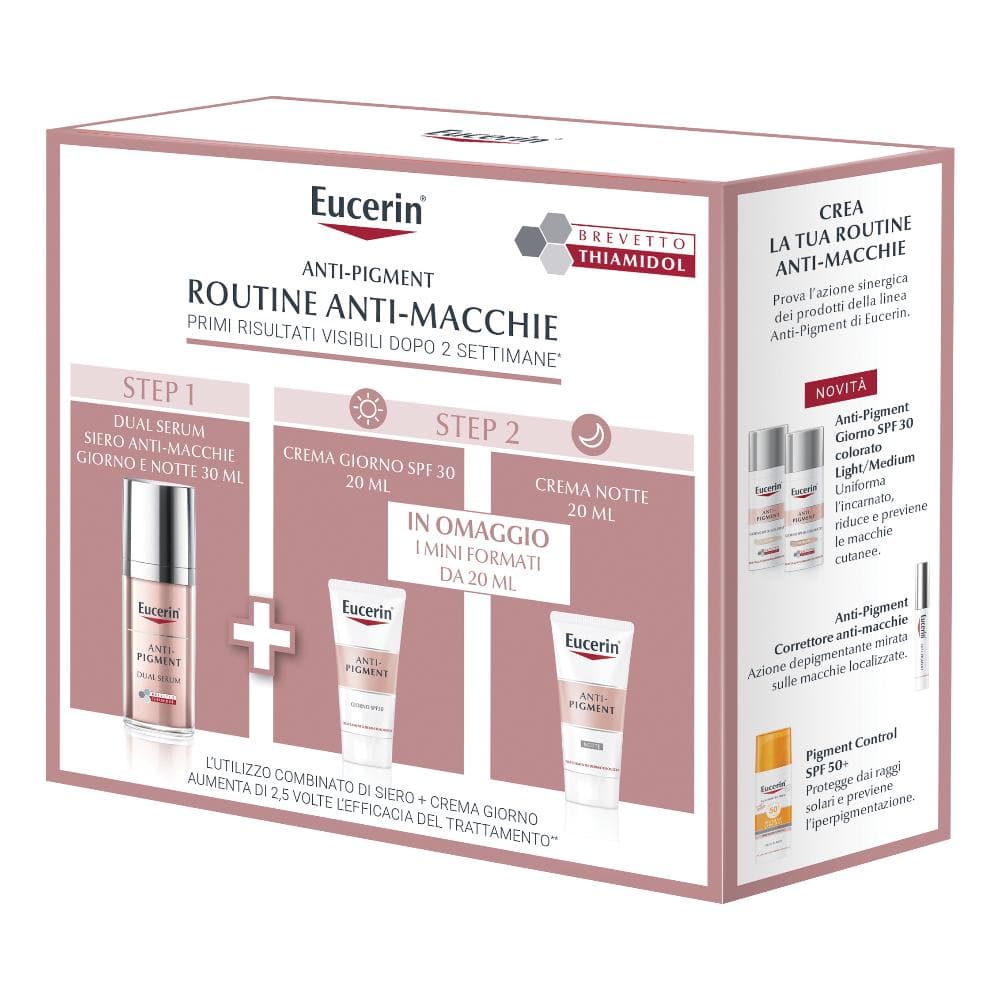 Eucerin Routine Antimacchie Dual Serum 30 Ml + 1 Crema Giorno 20 Ml + 1 Crema Notte 20 Ml