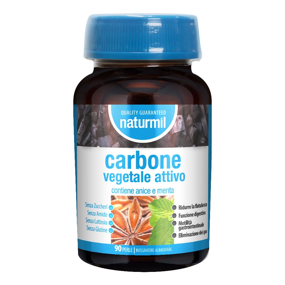 Dietmed Naturmil - Carbone Vegetale Attivo Integratore Alimentare, 90 Perle