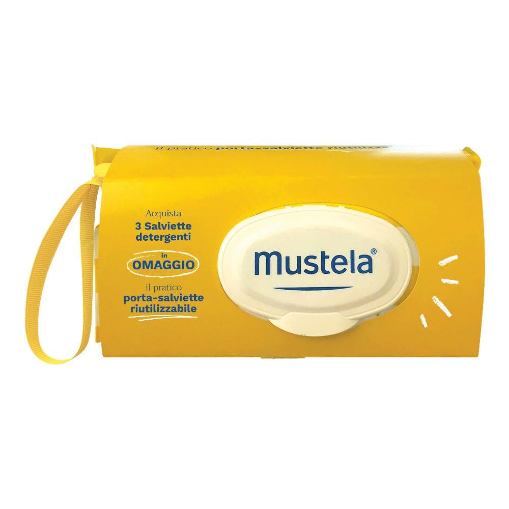 Mustela Salviette Detergenti Naturali all'Avocado 120 Pezzi + Portasalviette