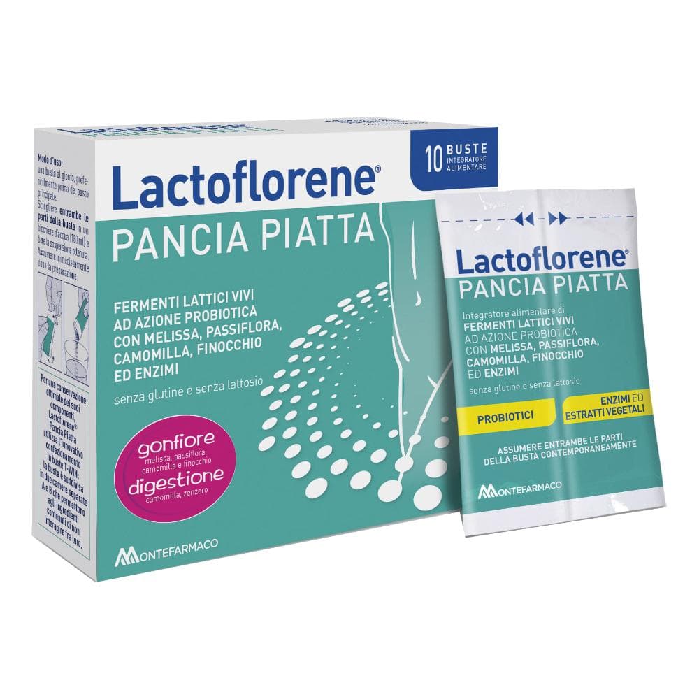 Lactoflorene Pancia Piatta Integratore Gonfiore Addominale PROMO 30 Bustine