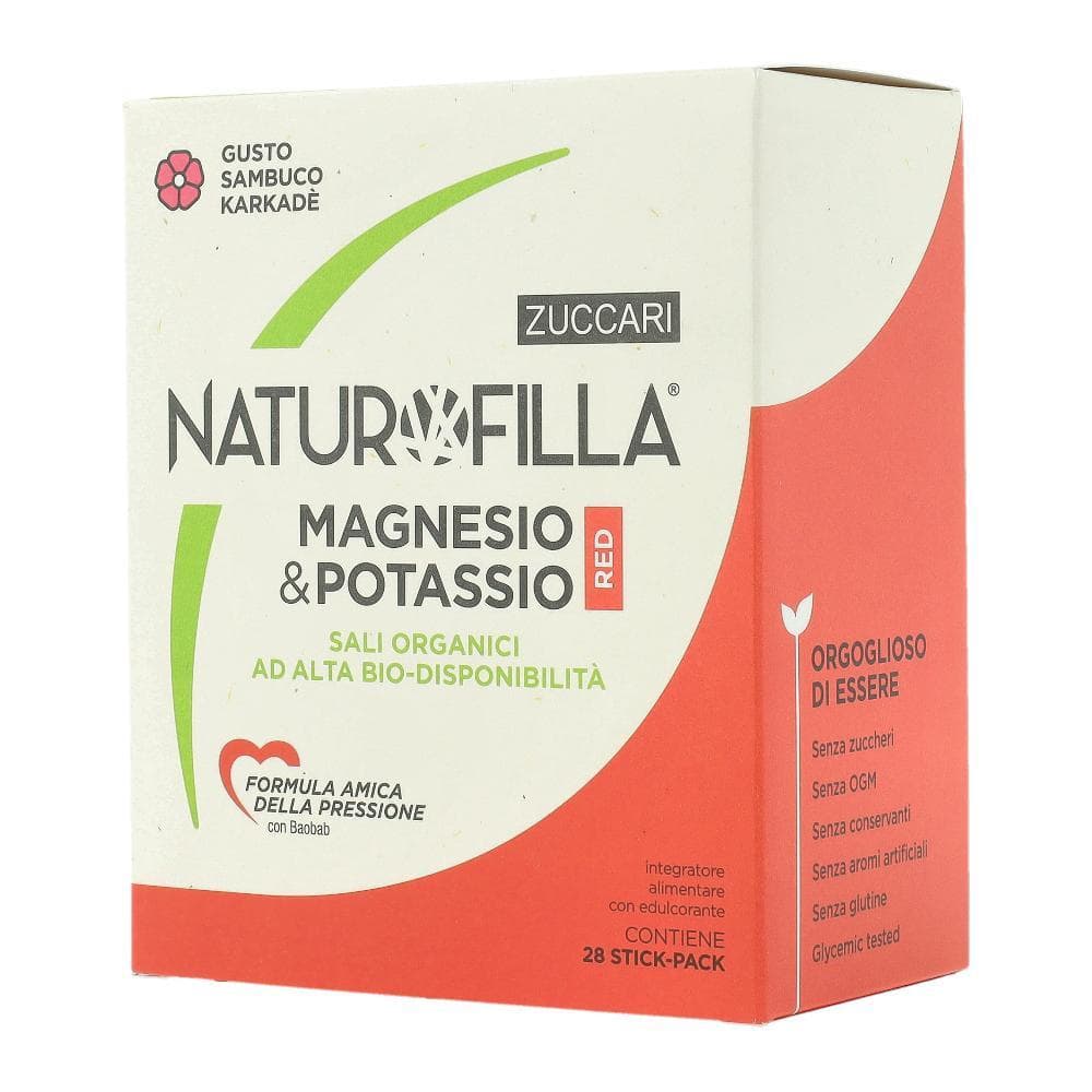 Naturofilla magnesio & potassio red gusto sambuco-karkade' 28 stick pack