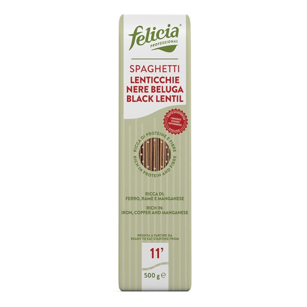 Felicia Professional Spaghetti Lenticchie Nere Beluga Senza Glutine 500 g