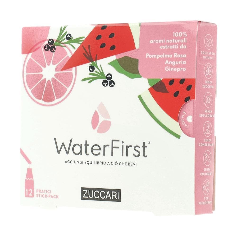 Zuccari WaterFirst - Aromatizzatore per Acqua Pompelmo Anguria Ginepro, 12stick
