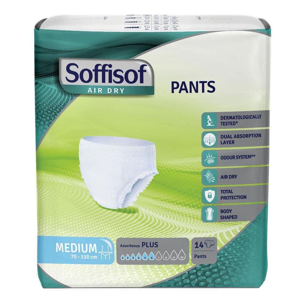 Pannolone soffisof air dry pants plus medium 14 pezzi