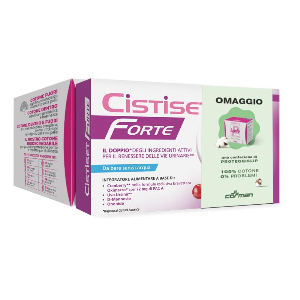 Cistiset Forte 8 Stick + Lady Presteril 24 Proteggislip Ripiegati 100% Cotone