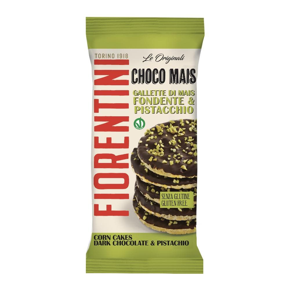 Fiorentini Gallette di Mais Ricoperte con Cioccolato Fondente e Granella di Pistacchio Senza Glutine 72 g
