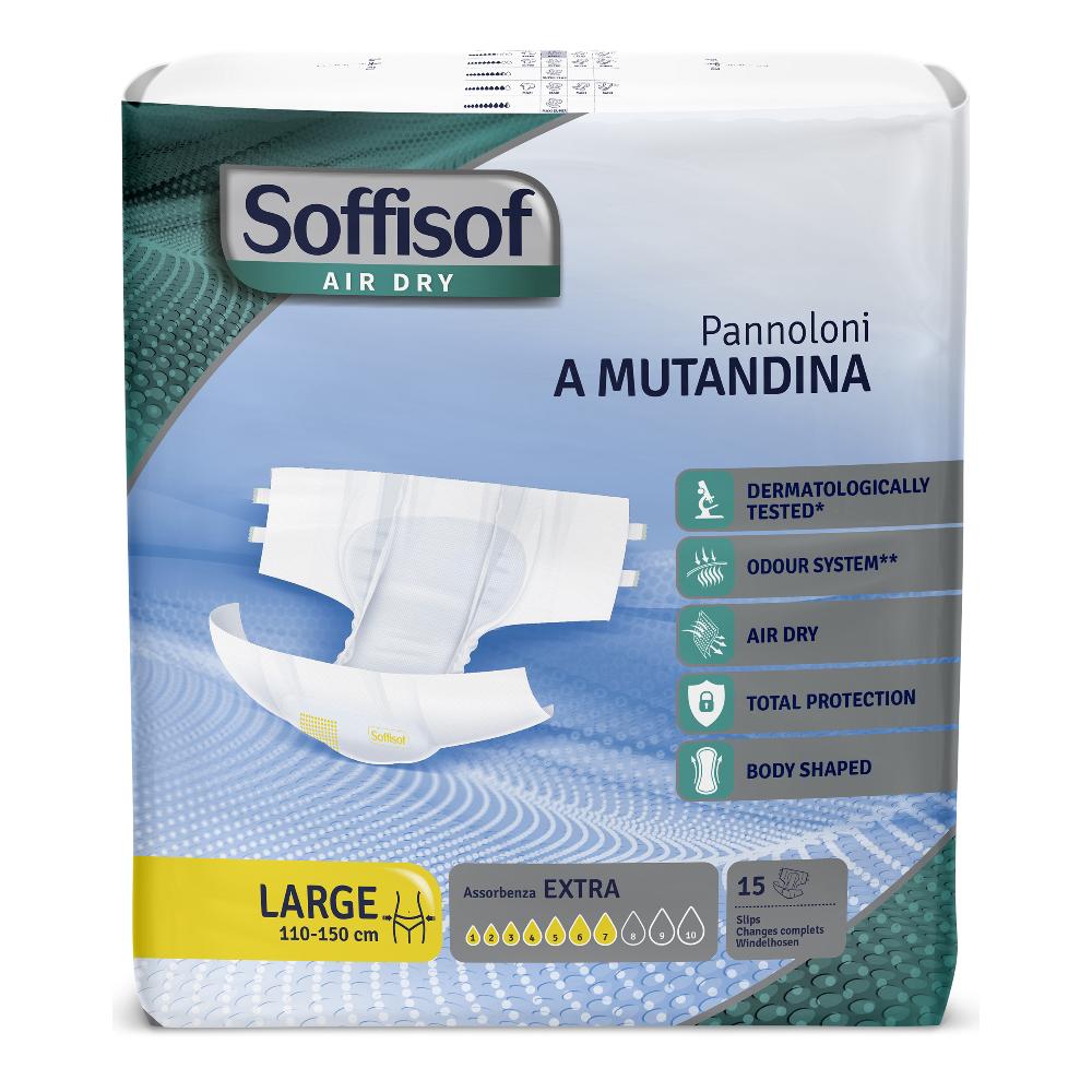Pannolino mutandina air dry soffisof extra l 15 pezzi