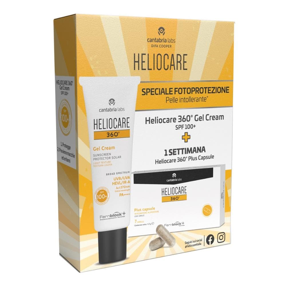 Heliocare 360 Gel Crema Solare SPF100 50ml + Omaggio Heliocare 360 Plus 7 capsule