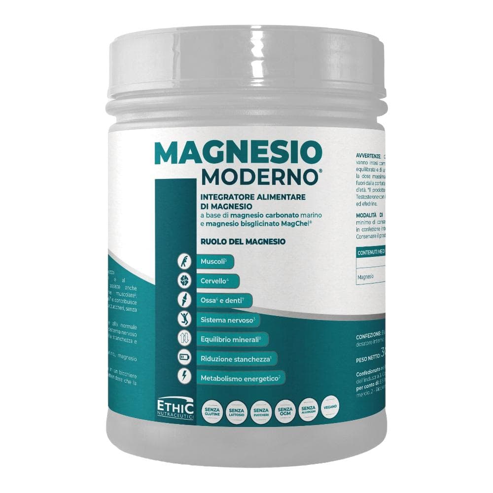 EthicSport Magnesio Moderno Integratore Elevato Dosaggio Alta Efficienza, 300g