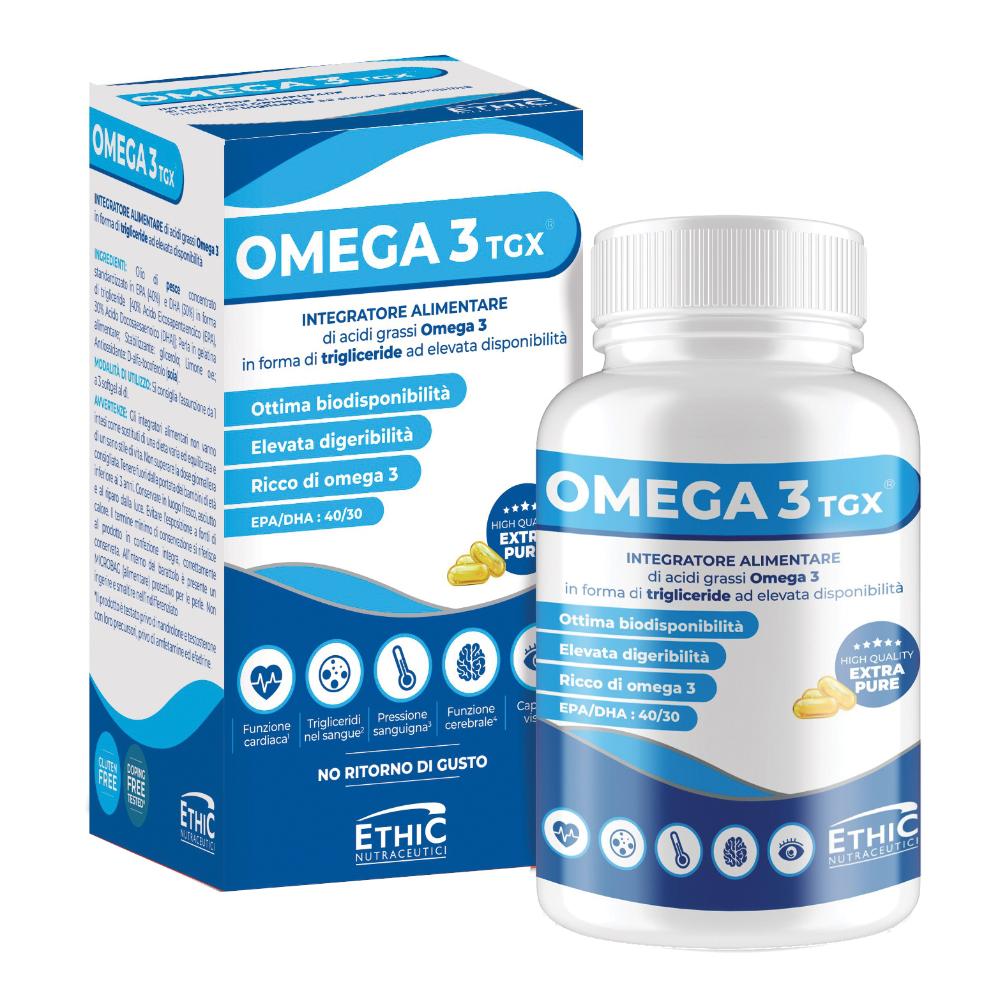 EthicSport Omega 3TGX Integratore di Acidi Grassi Omega 3, 180 Softgel
