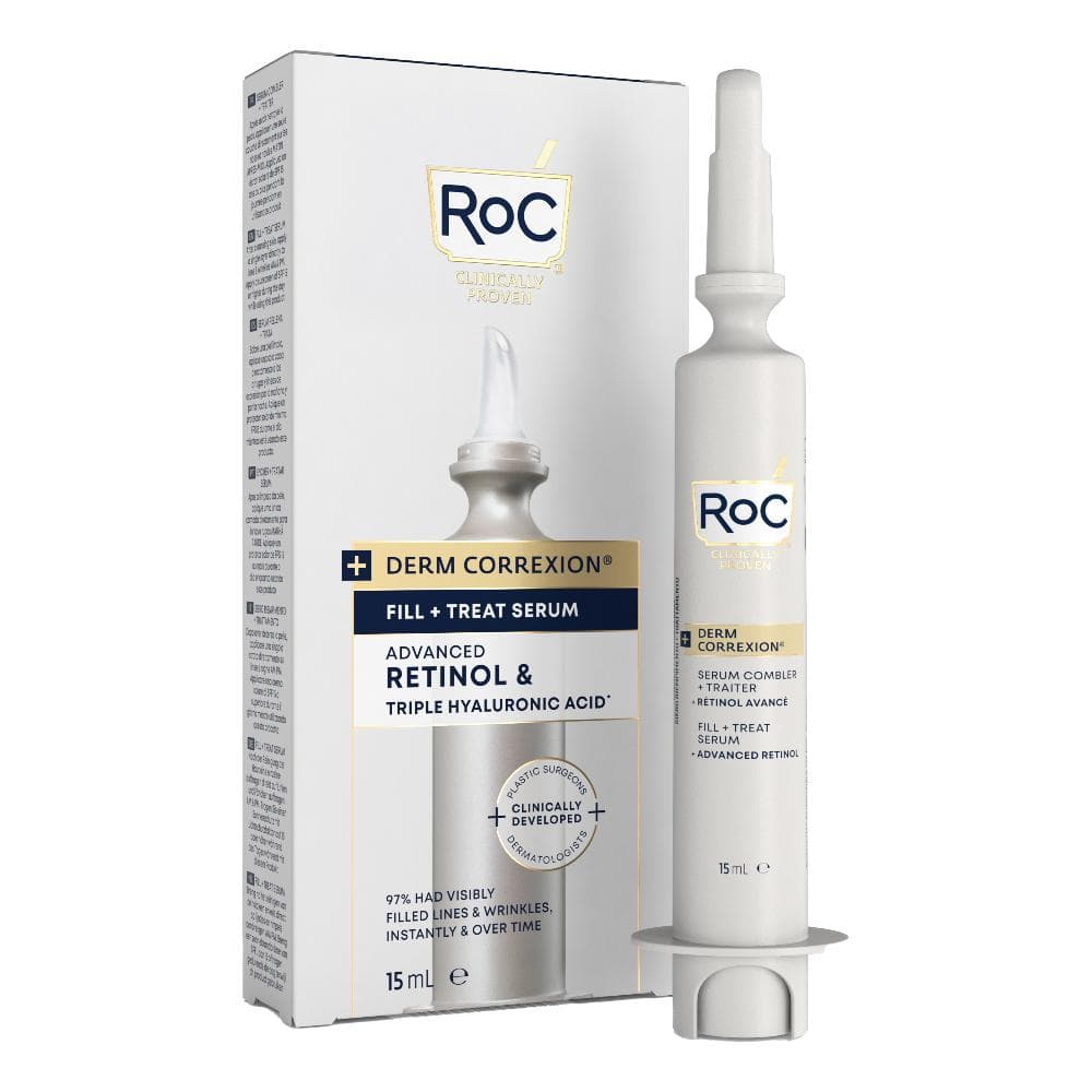 RoC Derm Correxion - Fill + Treat Siero Viso Retinolo e Acido Ialuronico, 15ml