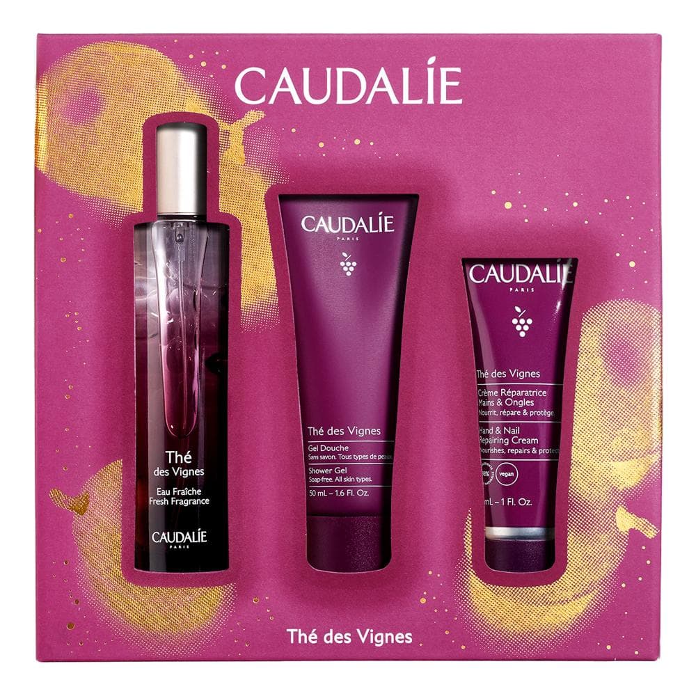 Caudalie Thé des Vignes - Cofanetto Acqua Profumata 50ml + Gel Doccia 50ml + Crema Mani 30ml
