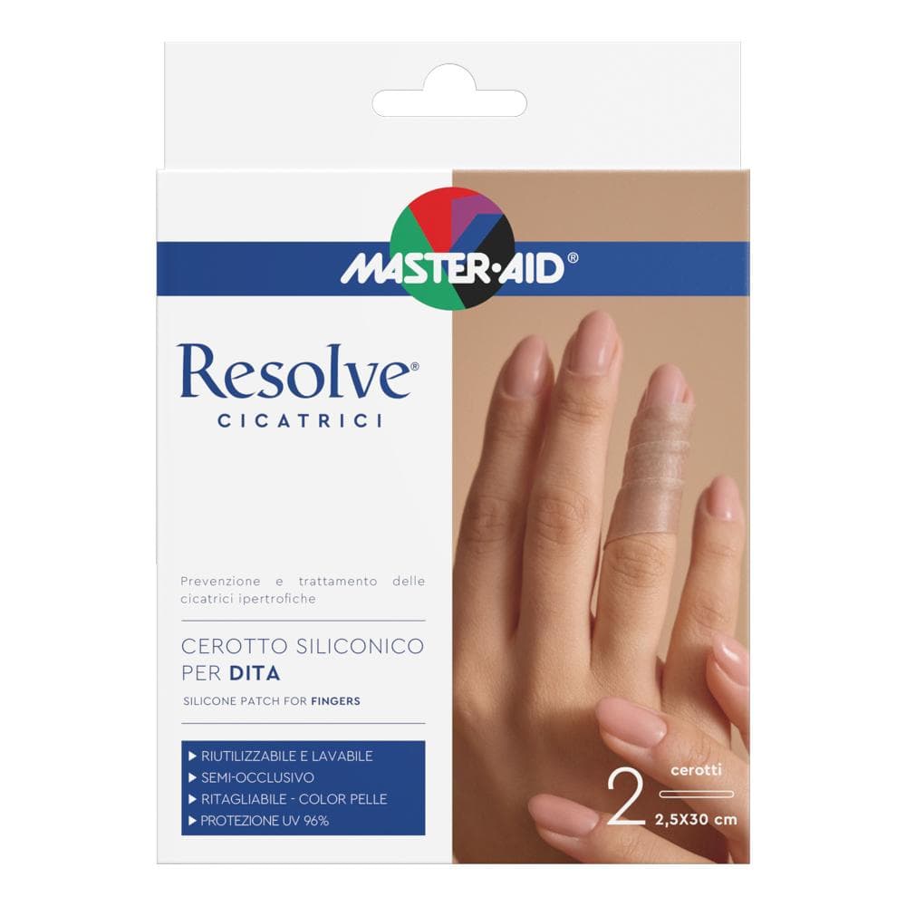 Cerotto siliconico dita master-aid resolve 2,5x30cm 2 pezzi